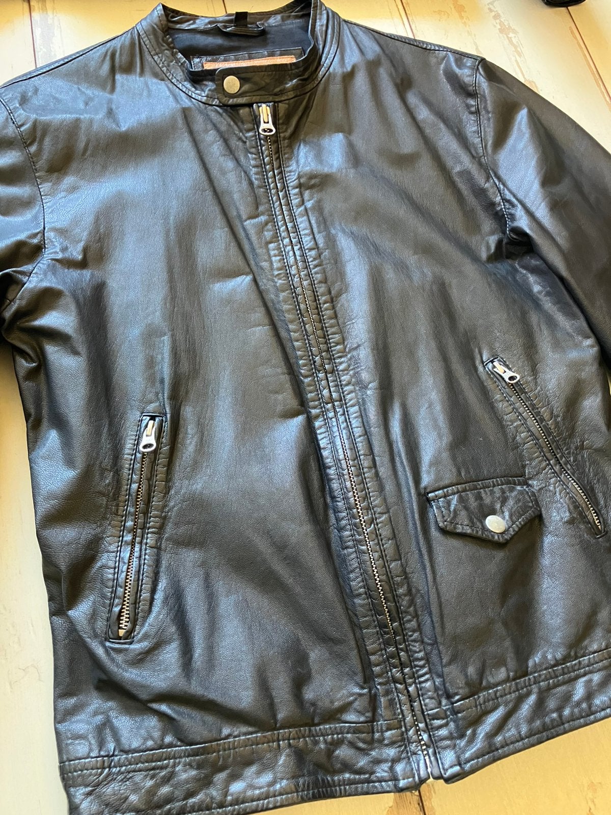Vintage Gooscraft Biker 900 leren jas L52, Verzenden, Gedragen, Maat 52/54 (L), Zwart