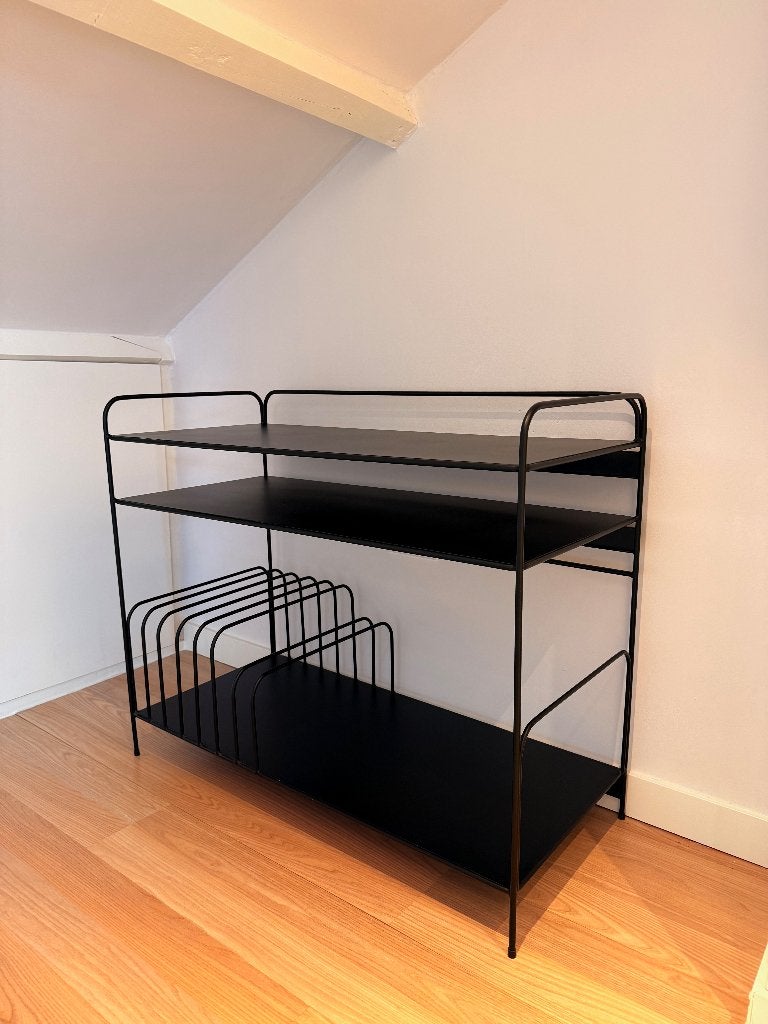 La Redoute Miva vinylkast / platenkast – mat zwart, Ophalen, Zwart, Metaal, 46 cm