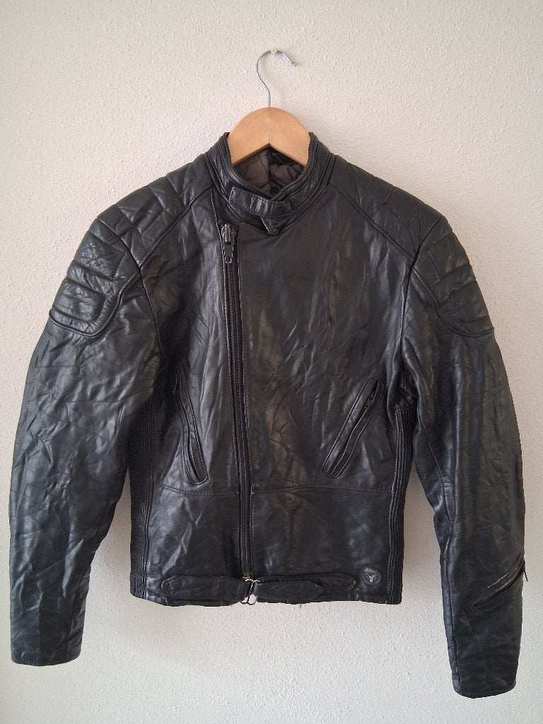 Zwarte Taurus Dames Leren Motorjas Maat 34 Biker Jas Leder, Motoren, Taurus, Verzenden, Jas | leer, Dames