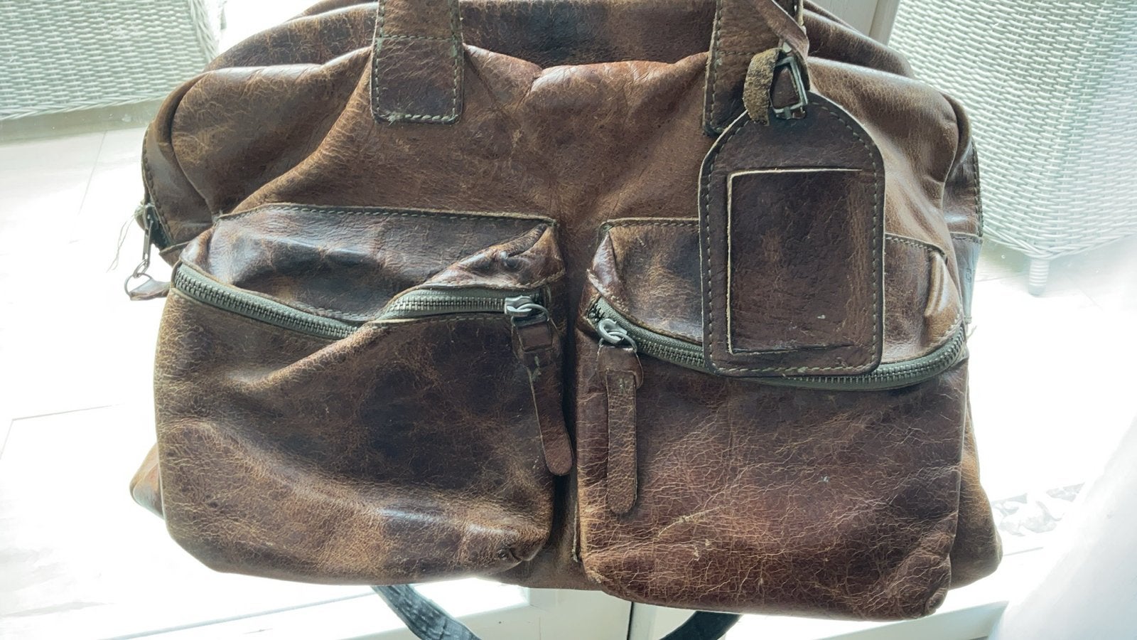 Leren handtas/schoudertas - Bruincowboy bag, Ophalen of Verzenden, Gebruikt, Bruin, Handtas