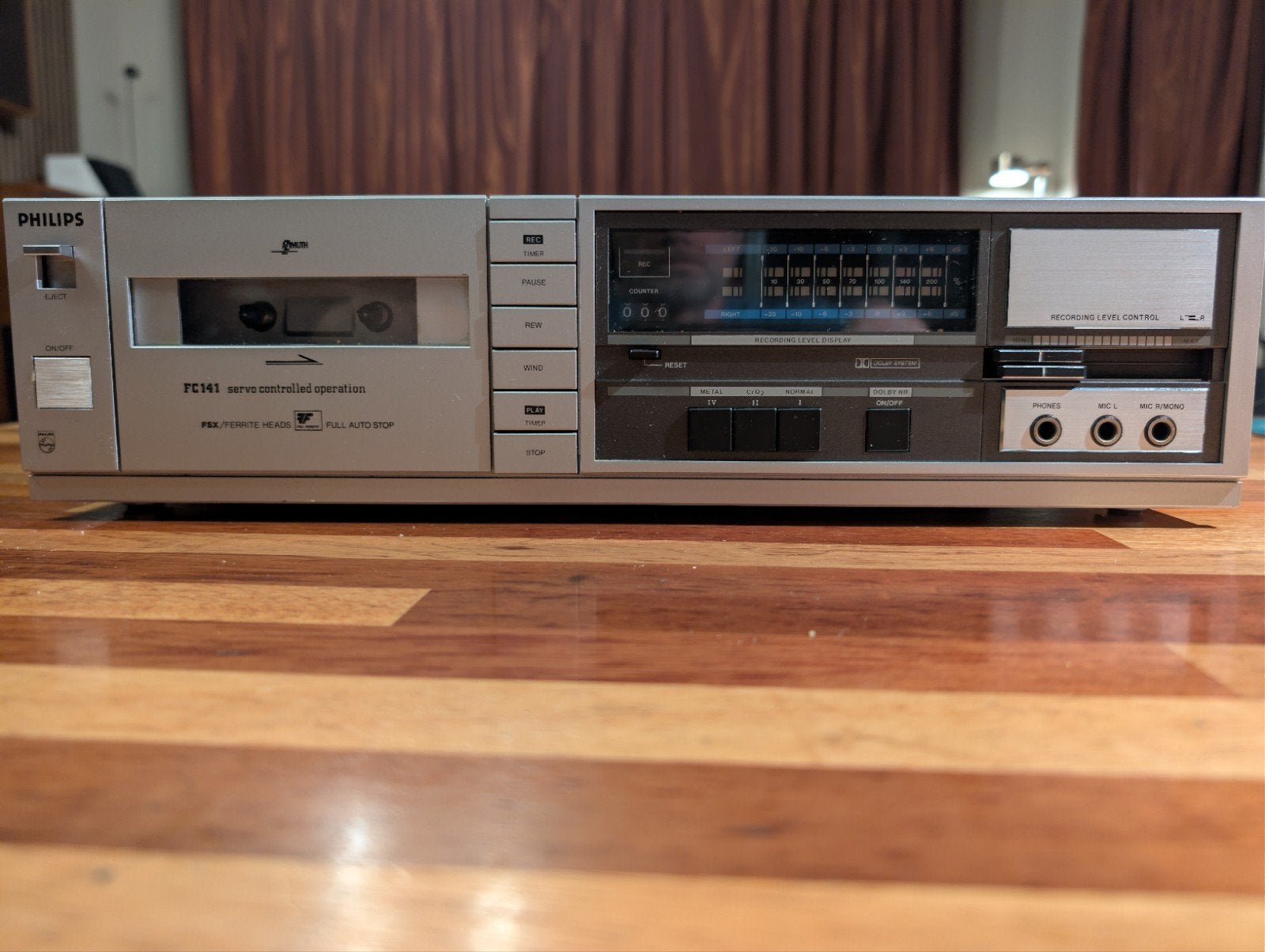 Philips cassettedeck FC141 met gratis tuner FT144, Ophalen of Verzenden, Enkel, Philips, Tiptoetsen