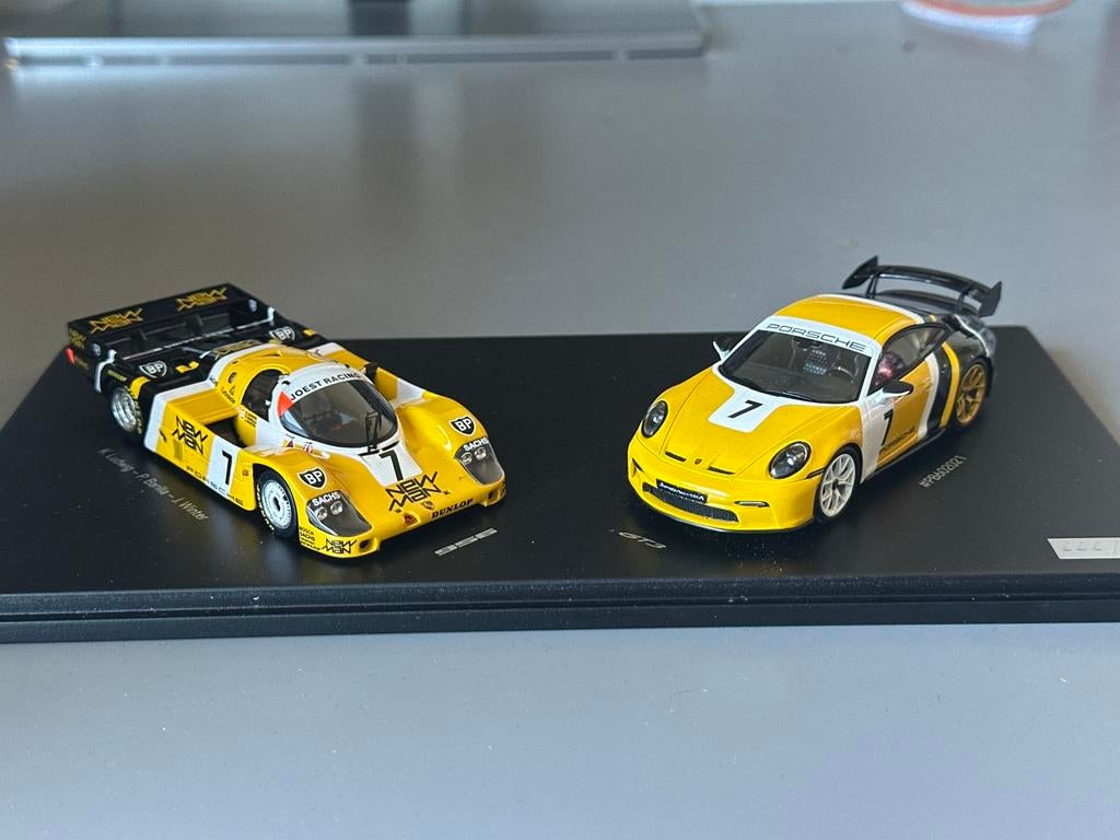 Porsche 911 GT3 + 956 set - 1:43 - Spark, Ophalen of Verzenden, Zo goed als nieuw, Auto, Overige merken
