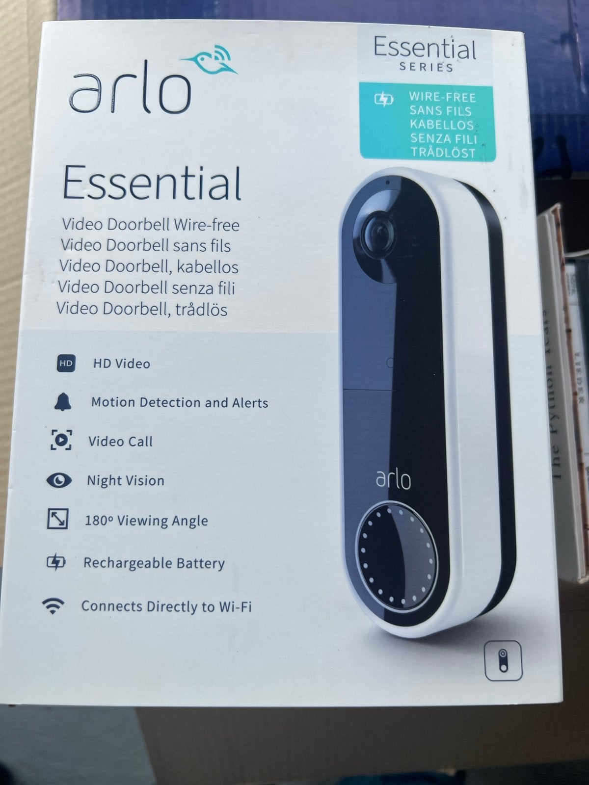 Arlo Essential Draadloze Video Deurbel - HD Video, Nachtzich, Ophalen of Verzenden, Gebruikt, Buitencamera