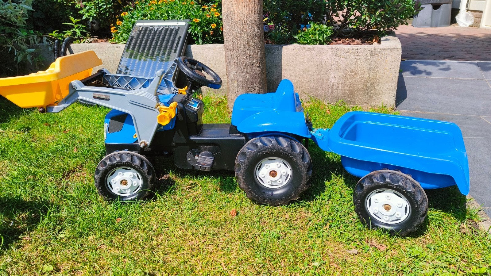 Rolly Toys traptrekker met voorlader en kar, Ophalen, Gebruikt