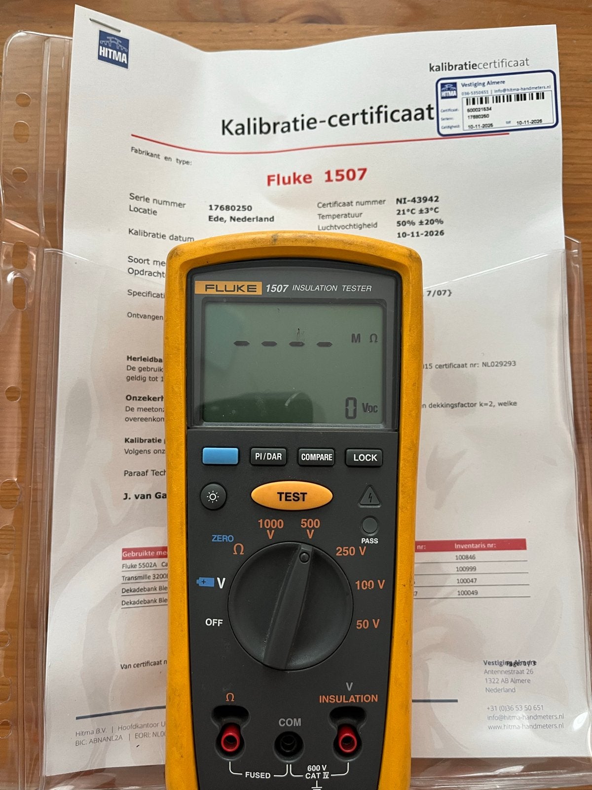 Fluke 1507 Isolatietester - Zo goed als nieuw, Ophalen of Verzenden, Zo goed als nieuw, Multimeter