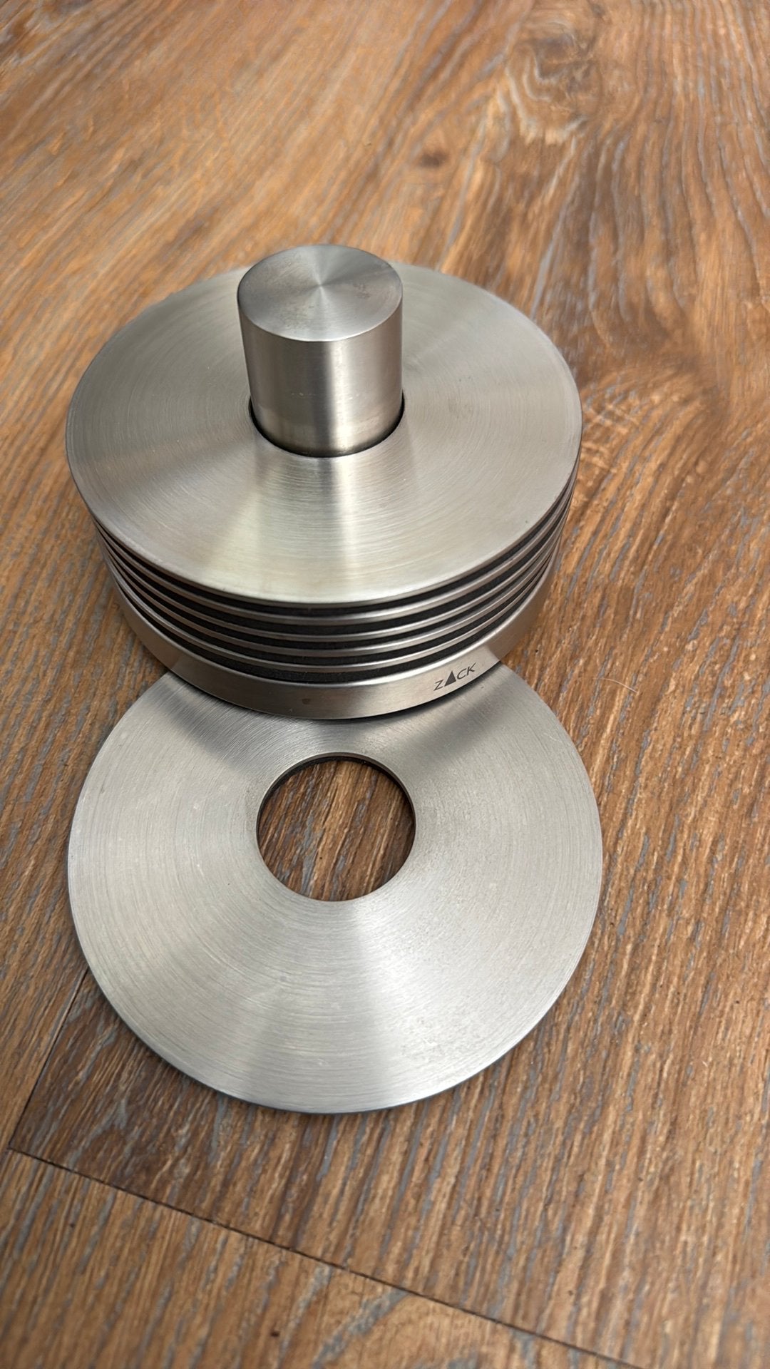 Geborsteld RVS onderzetters met rubber onderkant, Ophalen, Zo goed als nieuw, Zilver, Metaal