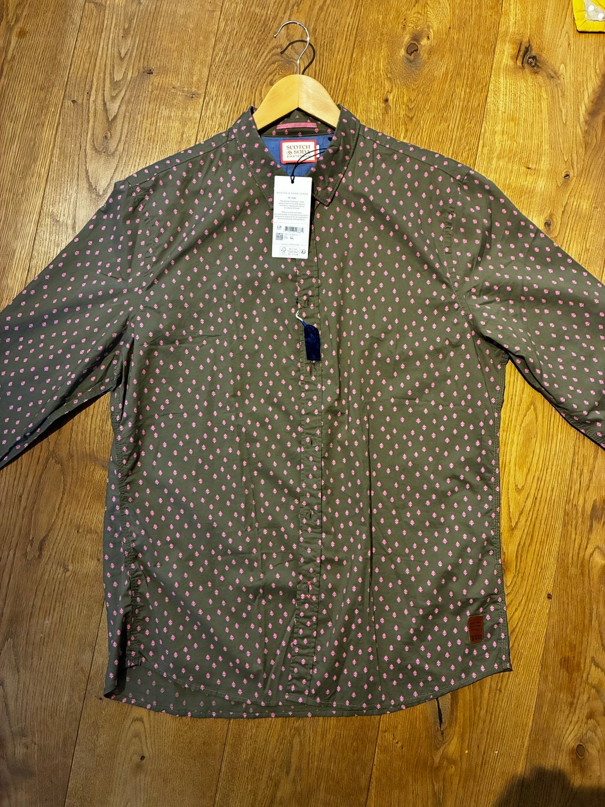 Scotch & Soda 100% bio-katoenen overhemd - Nieuw, Ophalen of Verzenden, Nieuw, Groen, Halswijdte 43/44 (XL)