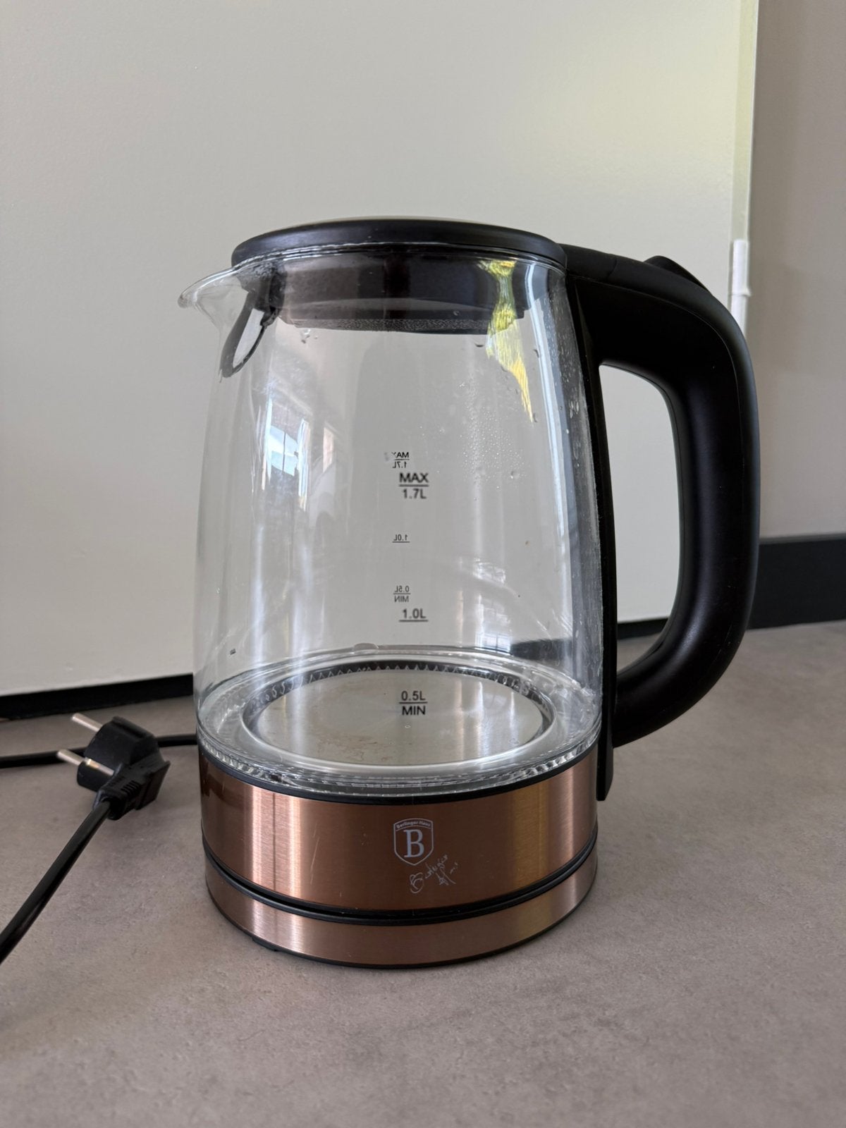 Berlinger Haus Waterkoker | Roségoud | 1,7L, 1 tot 2 liter, Ophalen of Verzenden, Gebruikt