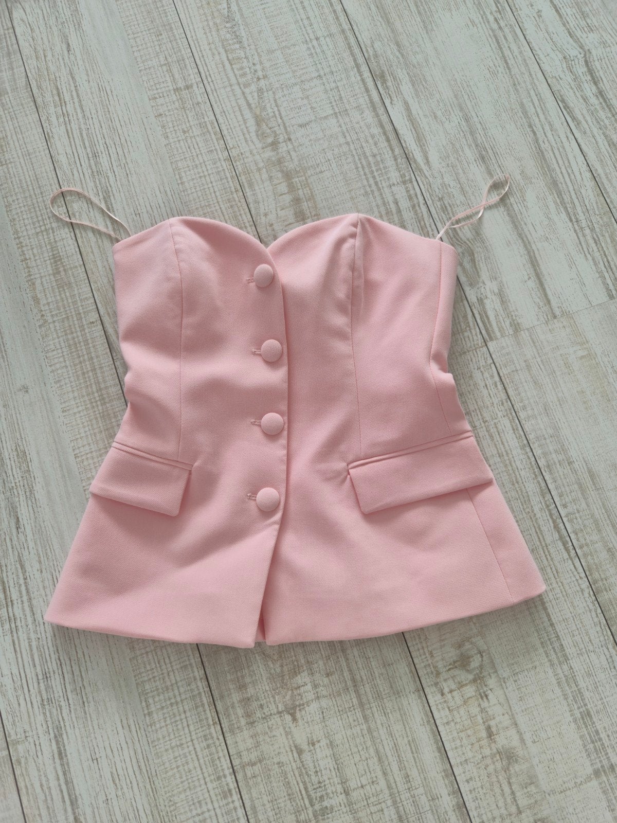 zara strapless top xs roze, Ophalen, Zo goed als nieuw, Roze, Zonder mouw