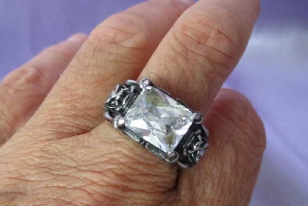 Dragon zirconia ring, 20 of groter, Heer, Nieuw, Met edelsteen