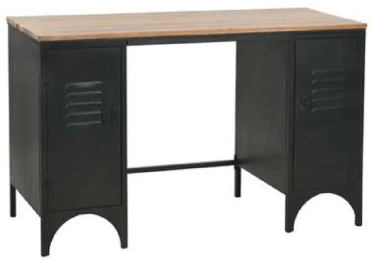 Industrieel bureau, Ophalen, Zwart, 120 cm, Metaal