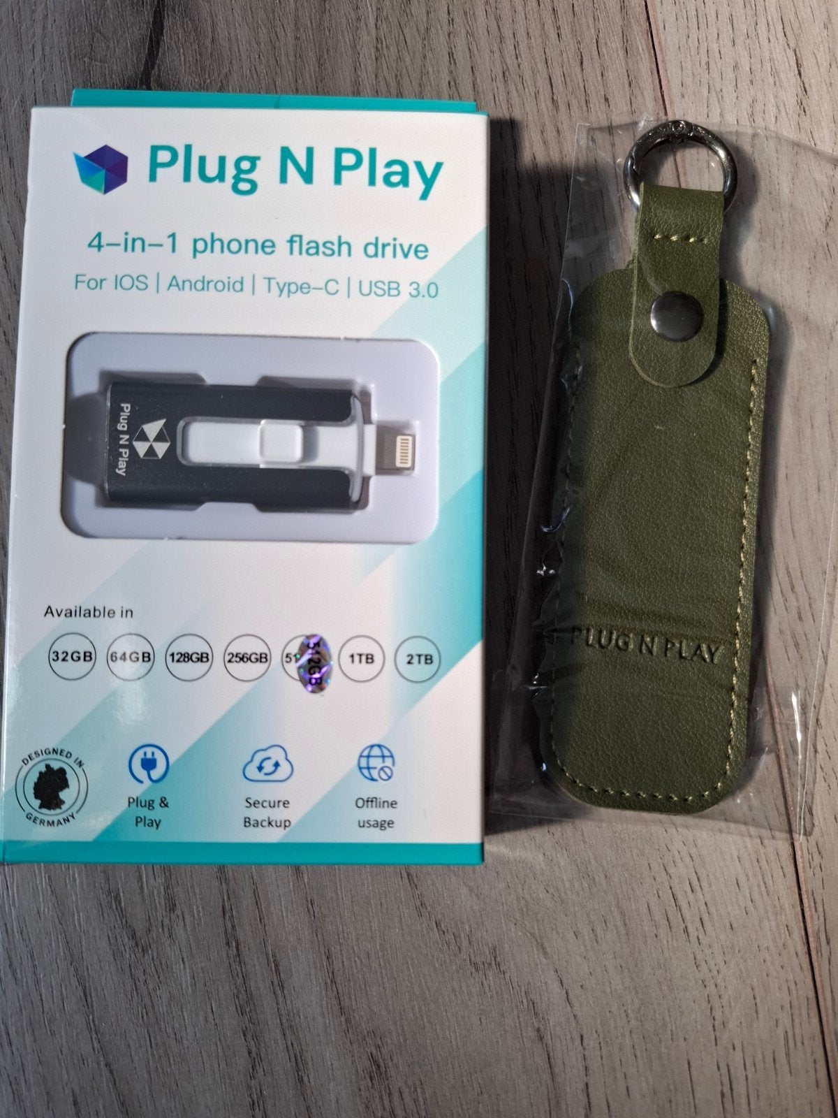 Plug N Play 4-in-1 USB 3.0 Flash Drive 512GB voor iOSAndroid, Verzenden, Nieuw, Plug N Play, 512 GB
