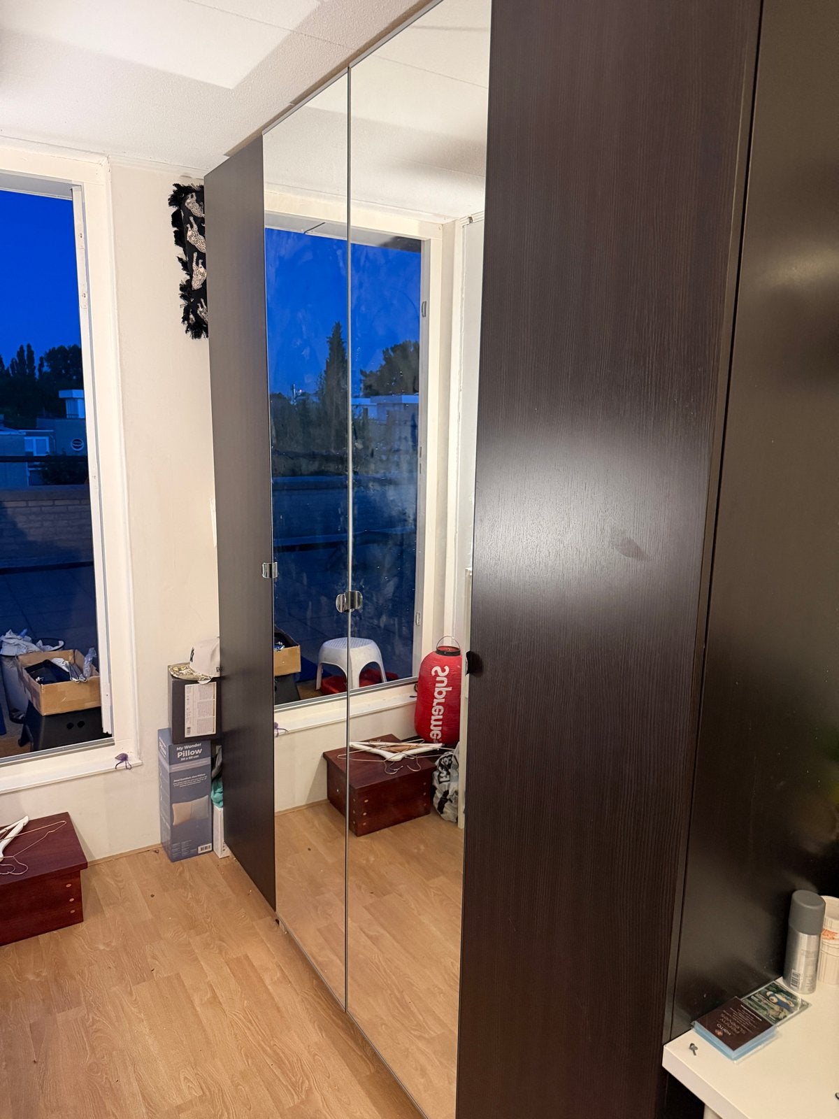 IKEA Pax Kasten set - 2x spiegeldeur, 2x donkerbruine deur, Ophalen, Gebruikt, 200 cm of meer, 150 tot 200 cm
