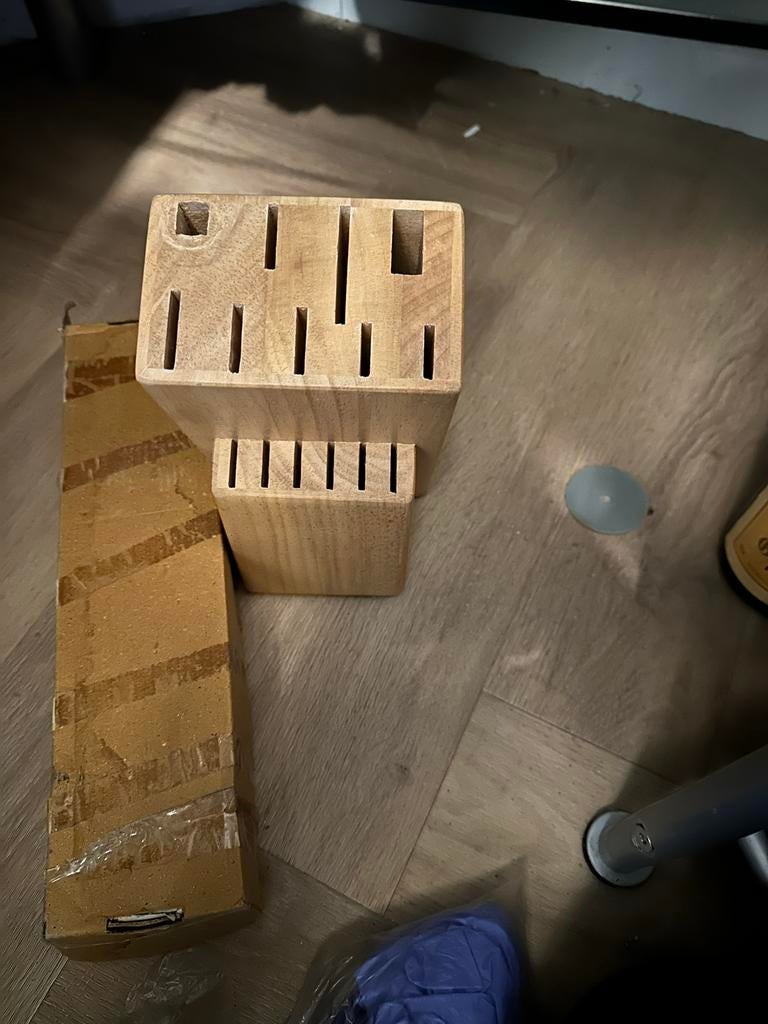 Nieuw houten messenblok voor diverse messen, Overige typen, Hout, Nieuw, Ophalen of Verzenden