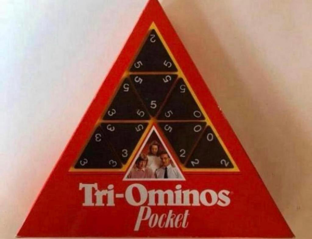 Triominos Pocket COMPLEET mooi compact spel, Een of twee spelers, Ophalen of Verzenden, Zo goed als nieuw
