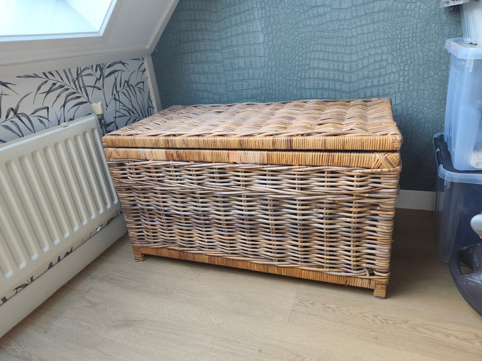 Zeer stevige rotan opbergkist - 90x50x50 cm, Huis en Inrichting, Woonaccessoires | Kisten, Ophalen, Overige materialen, Gebruikt