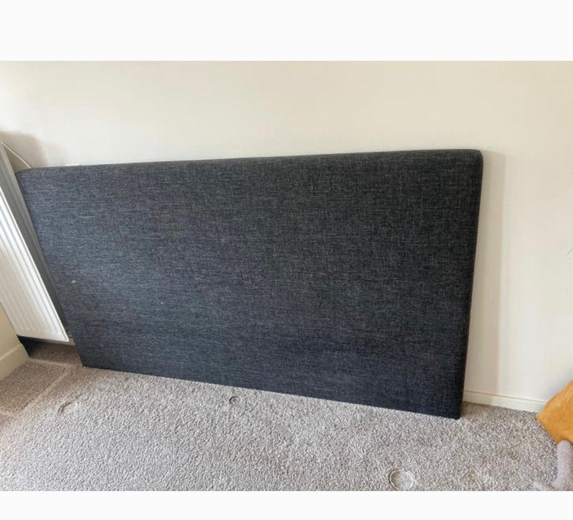 Hoofdboord hoofdeinde bed tweepersoons  stof grijs GRATIS, Ophalen, Tweepersoons, Zo goed als nieuw, 180 cm