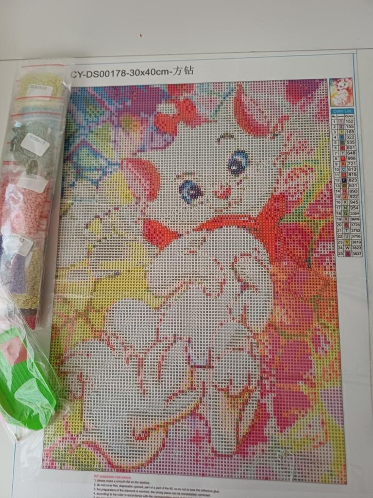 Diamond Painting Marie uit Aristocats 30x40cm, Ophalen of Verzenden, Nieuw, Knutselwerk