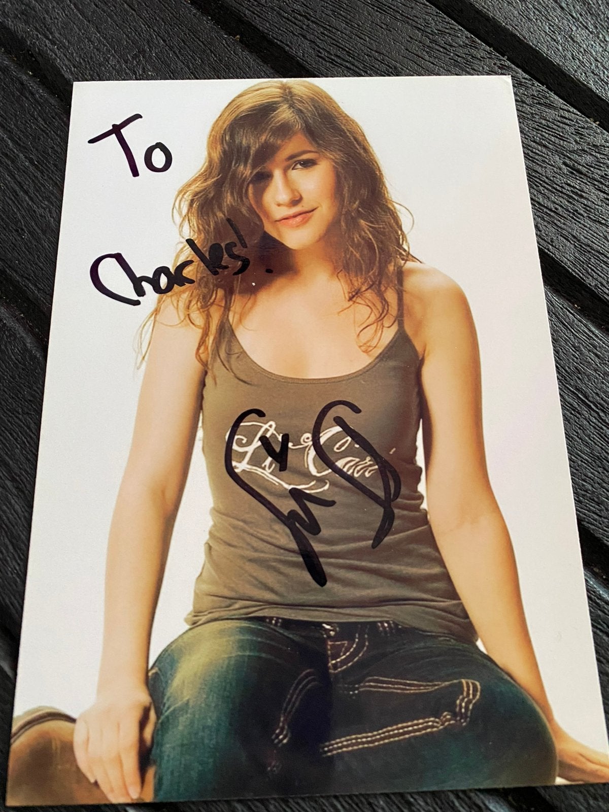Filmster handtekening erin sanders, Verzamelen, Muziek, Artiesten en Beroemdheden, Ophalen of Verzenden, Zo goed als nieuw, Foto of Kaart