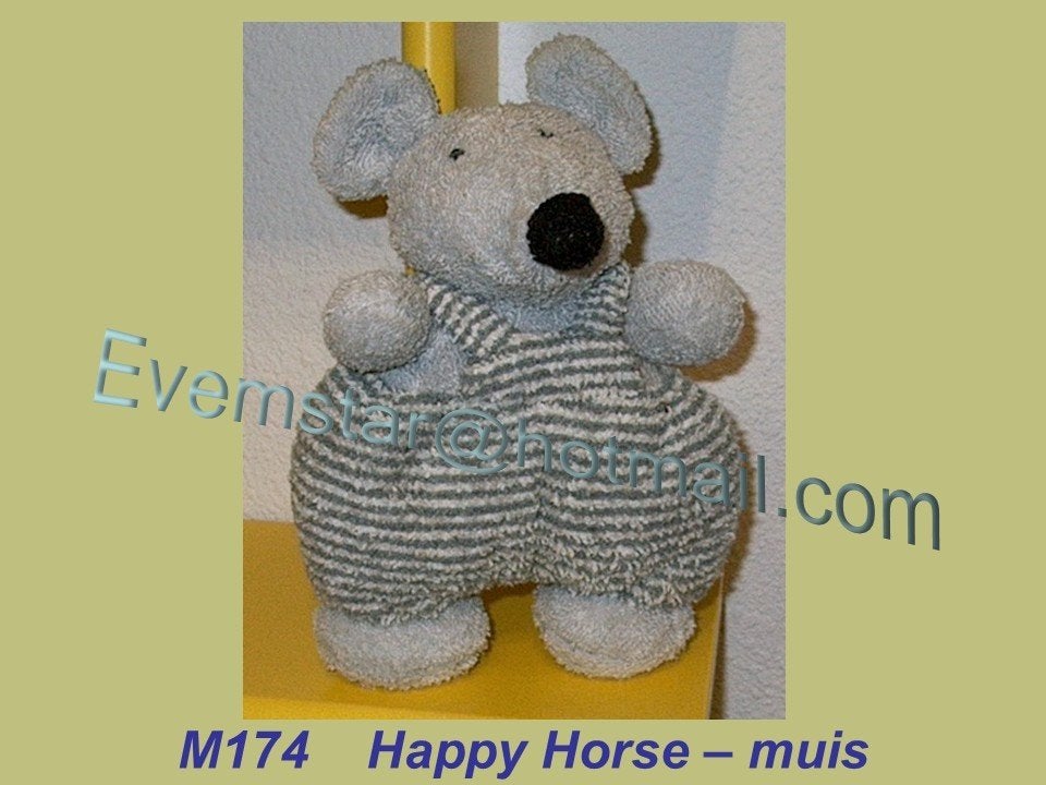 M174 Muis - Happy Horse badstof muisje met tuinbroek, Kinderen en Baby's, Speelgoed | Knuffels en Pluche, Ophalen, Zo goed als nieuw