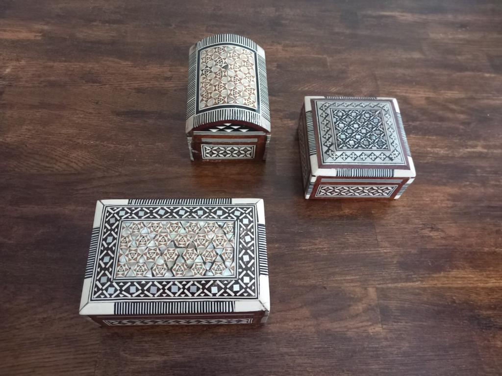 Parelmoer sieraden kistjes. Vintage, puntgaaf,perzie, Antiek en Kunst, Ophalen of Verzenden