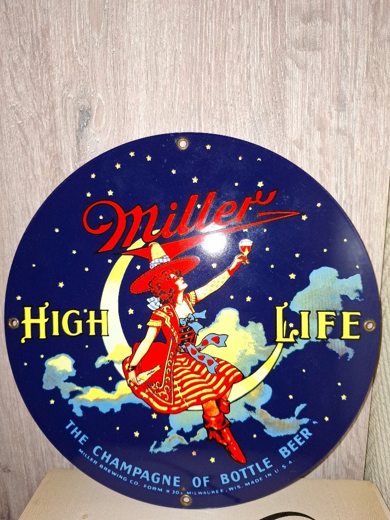 Emaillebord Miller (Amerikaans bier), Verzamelen, Biermerken, Nieuw, Reclamebord, Plaat of Schild, Overige merken, Ophalen of Verzenden