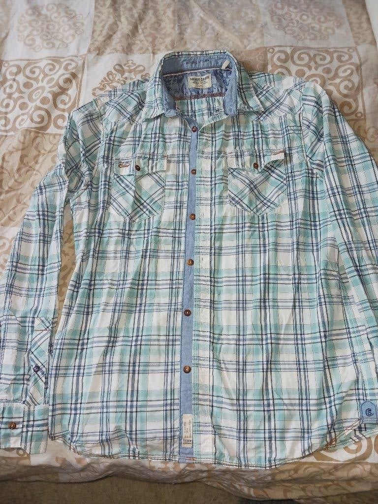 Country Overhemd, maat L, Kleding | Heren, Overhemden, Blauw, Ophalen of Verzenden, Halswijdte 41/42 (L), Gedragen