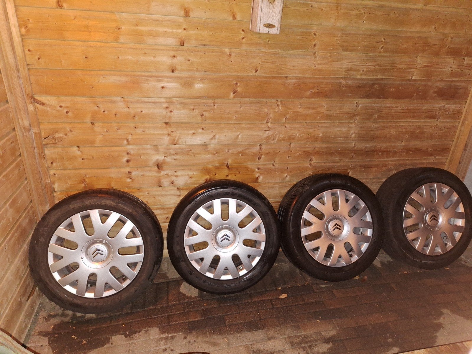Citroën C6/C5 Saturne velgen met zomerbanden 225-55-17 5X108, Ophalen, Gebruikt, Banden en Velgen, 17 inch