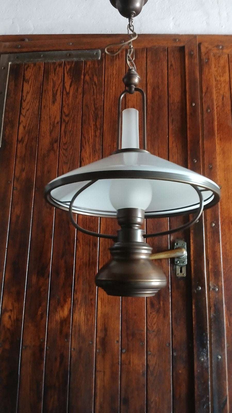 Hanglamp en wandlamp set - Klassiek design, Minder dan 50 cm, Gebruikt, Ophalen of Verzenden, Glas