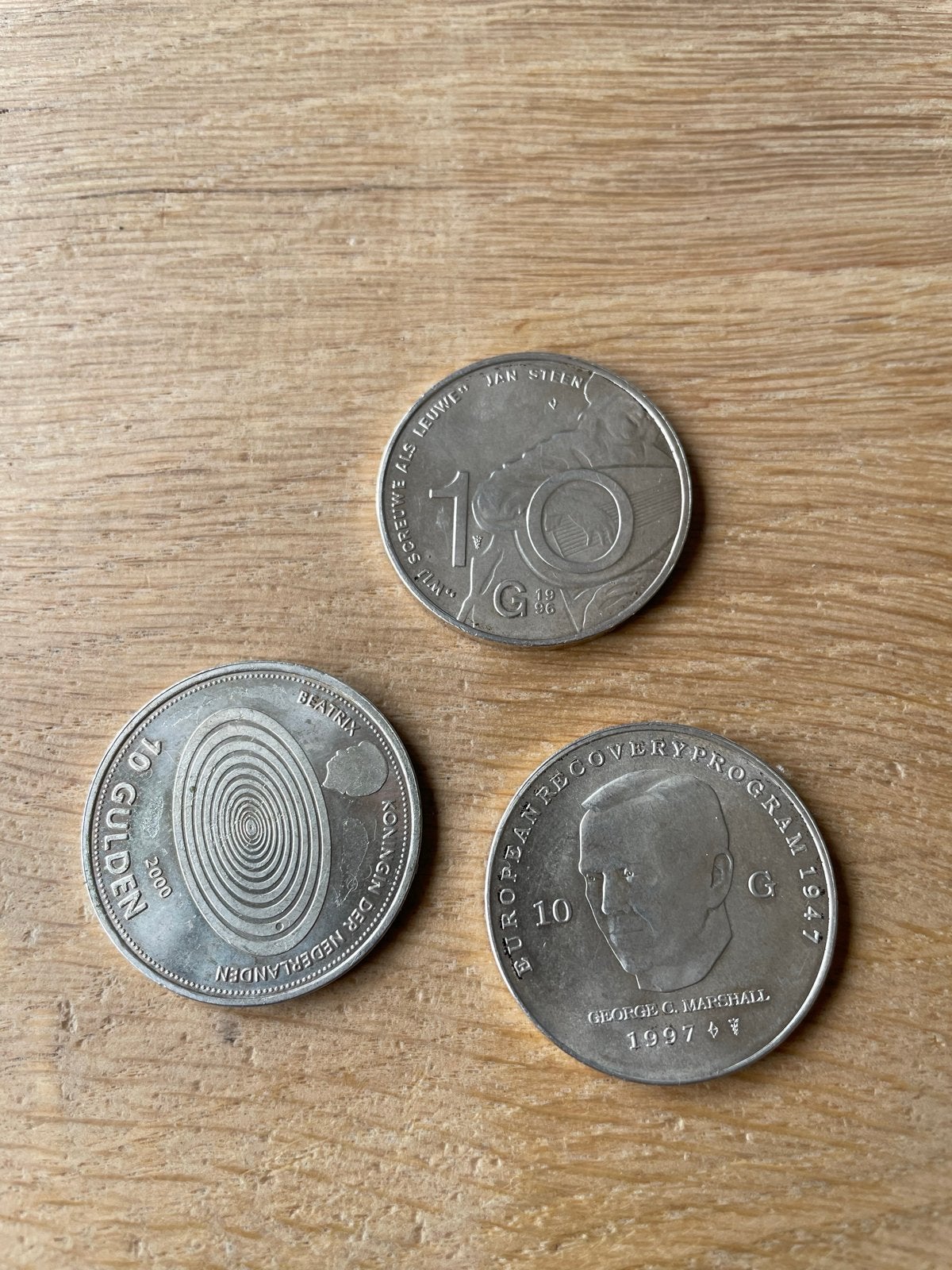 3x 10 Gulden Zilveren Munten 1996, 1997, 1999 Belegging, Setje, Koningin Beatrix, Zilver, Ophalen of Verzenden