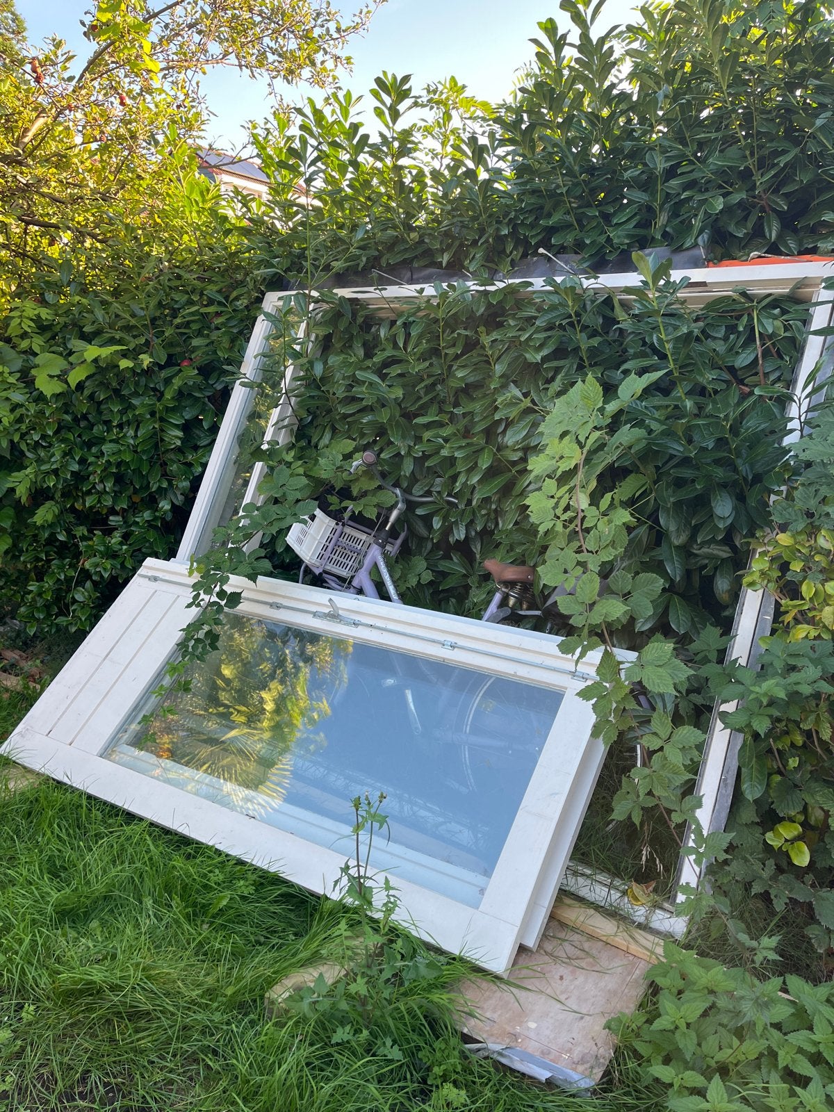 Gebruikt openslaande deuren met kozijn met dubbelglas, Doe-het-zelf en Verbouw, Ophalen, Gevelraam of Ruit, Gebruikt, 80 tot 120 cm
