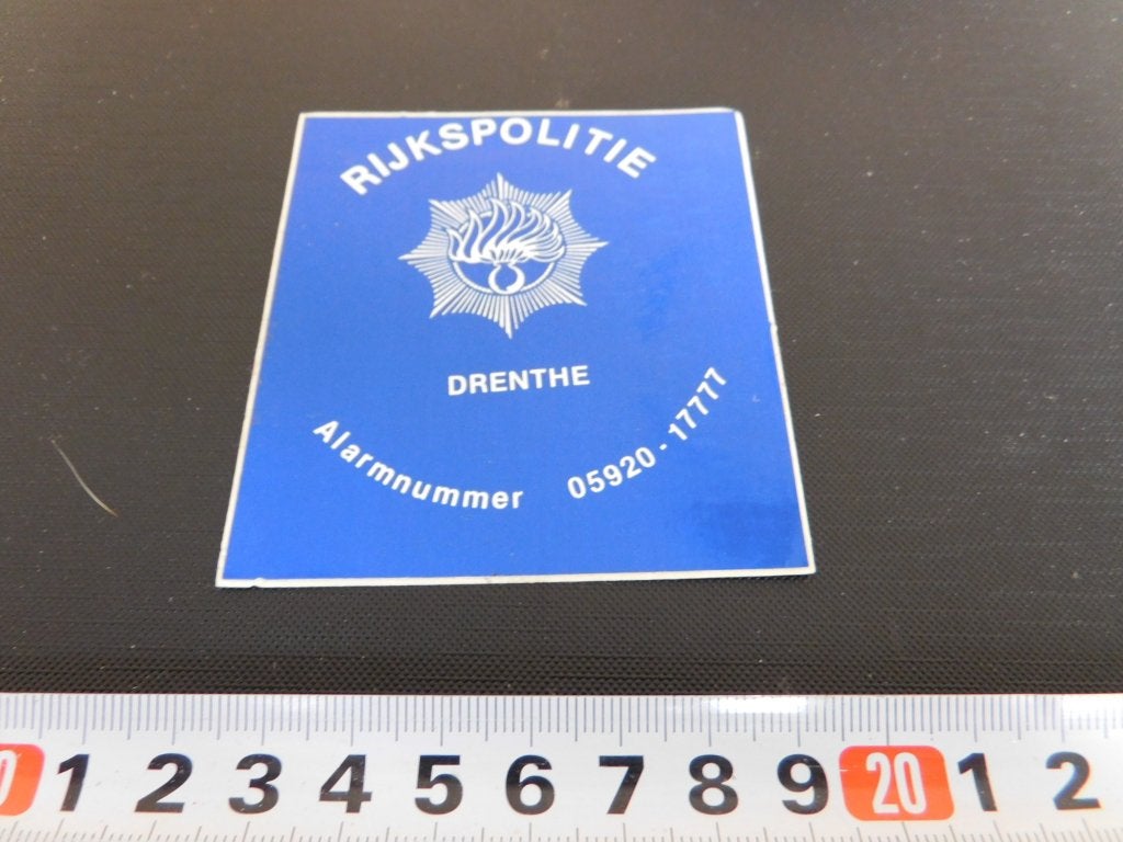 sticker Politie Rijkspolitie Drenthe RP 05920-17777, Ophalen, Zo goed als nieuw