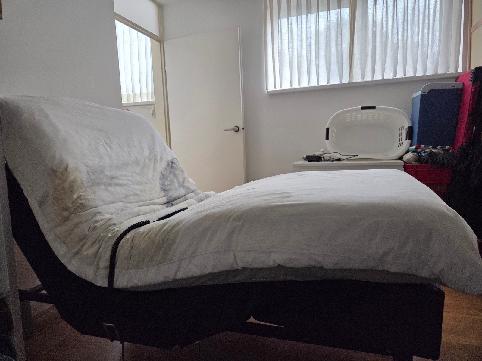 Elektrische boxspring 90x200 cm met Dewert-motor, Huis en Inrichting, Ophalen, Overige materialen, 90 cm, Eenpersoons
