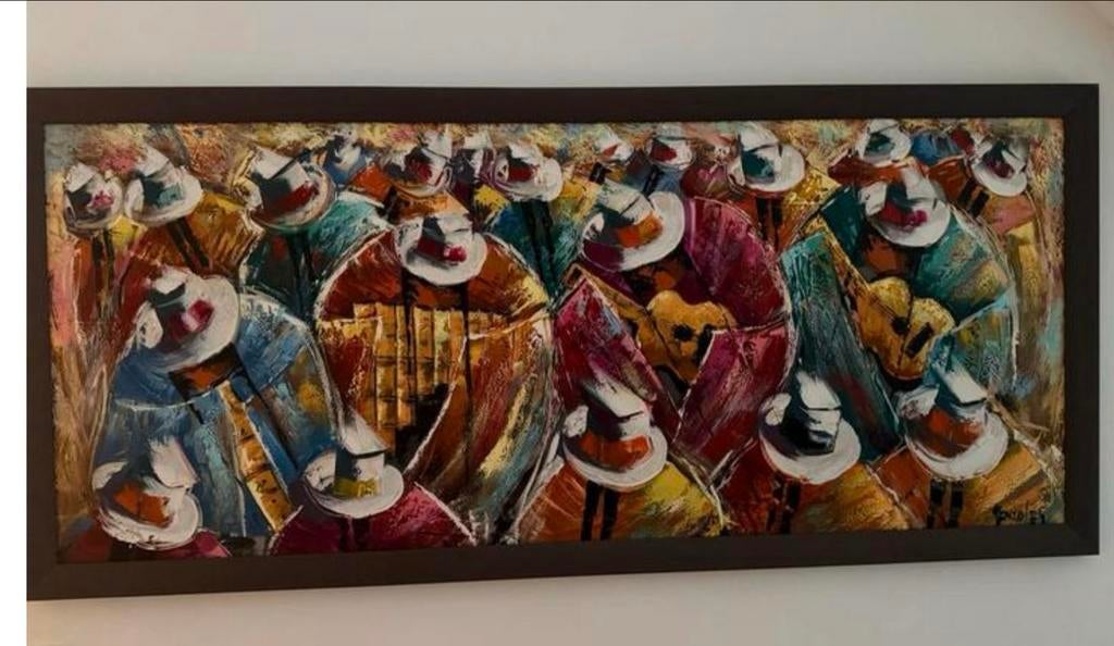 Kleurrijk schilderij uit Peru, Antiek en Kunst, Ophalen