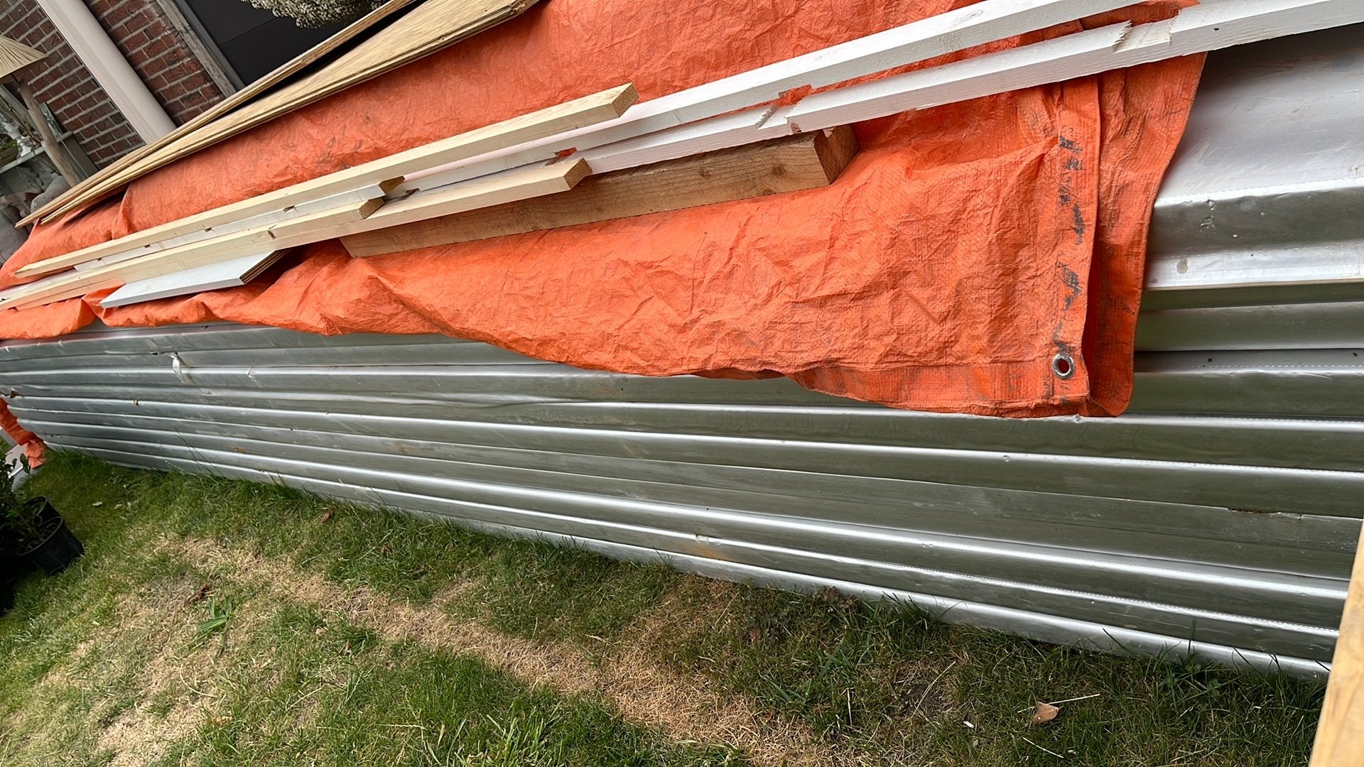 Gebruikte Dupanelplaten 6 cm dik 5 mtr lang, Doe-het-zelf en Verbouw, Gebruikt, 15 m² of meer, Grijs, Hout