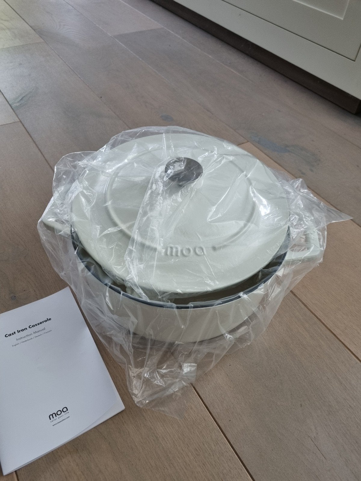 Moa gietijzeren emaille braadpan wit nieuw, Ophalen, Nieuw, Gietijzer