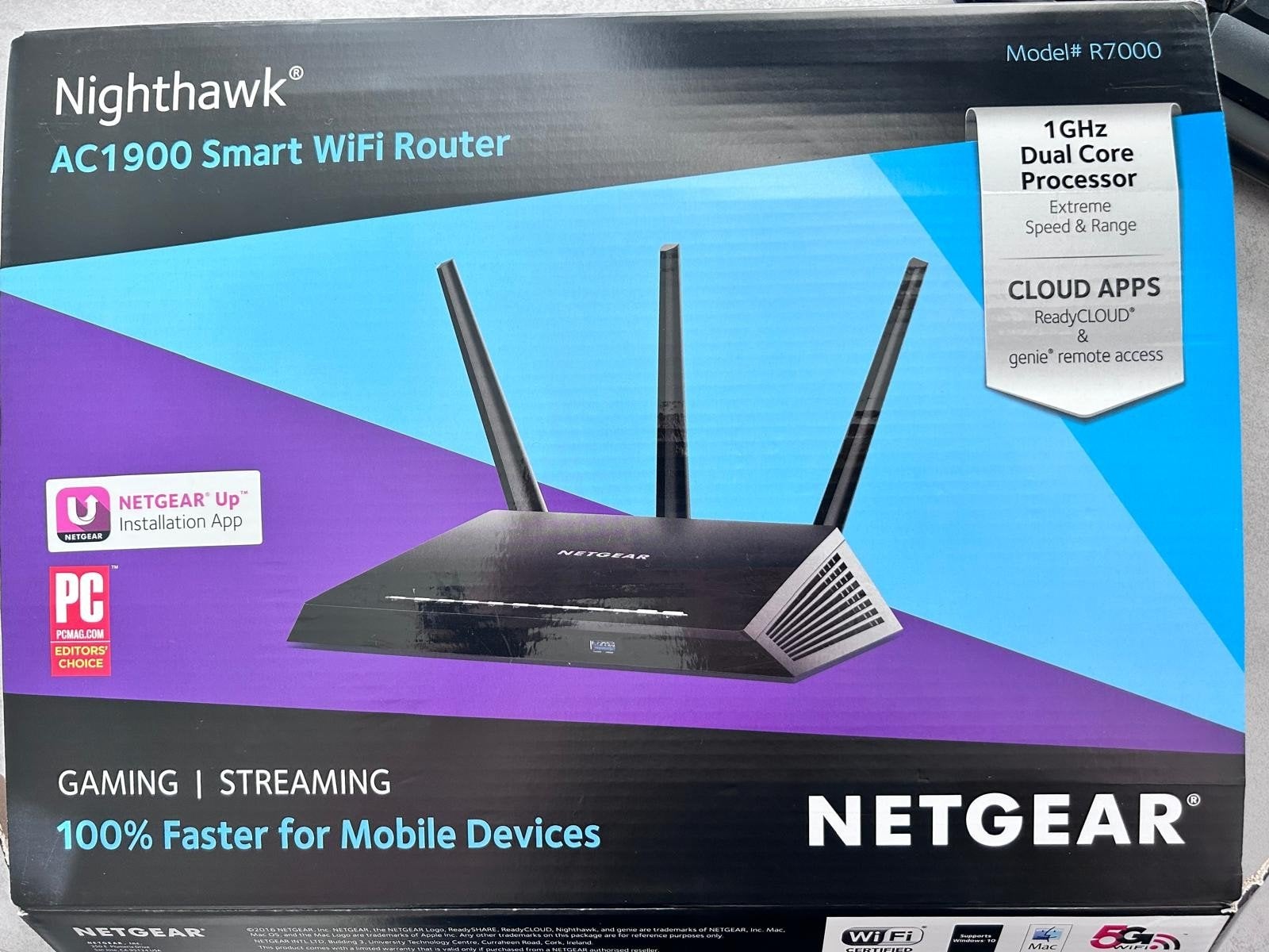 NETGEAR Nighthawk AC1900 Smart WiFi Router (R7000), Ophalen of Verzenden, Zo goed als nieuw, Router, NETGEAR