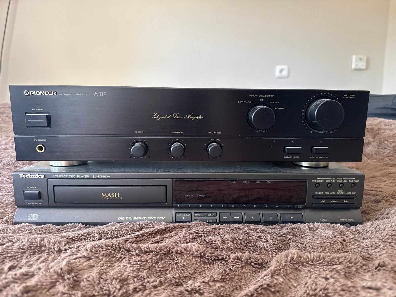 Pioneer A-117 Stereo Versterker met Technics CD-speler, Ophalen, Gebruikt, Pioneer, 120 watt of meer