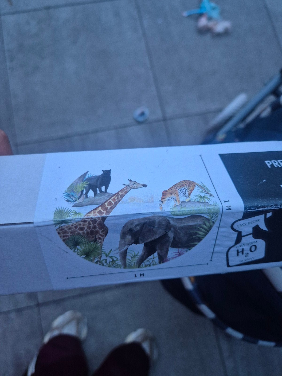 Wandcirkel met wilde dieren - Olifant, Giraffe, Tijger, Meerkleurig, Papier/karton, Nieuw, Ophalen of Verzenden