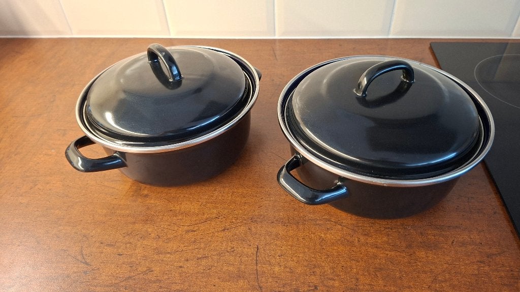 BK Fortalit braadpan - 2 stuks, Ophalen, Gebruikt, Met deksel, Braadpan