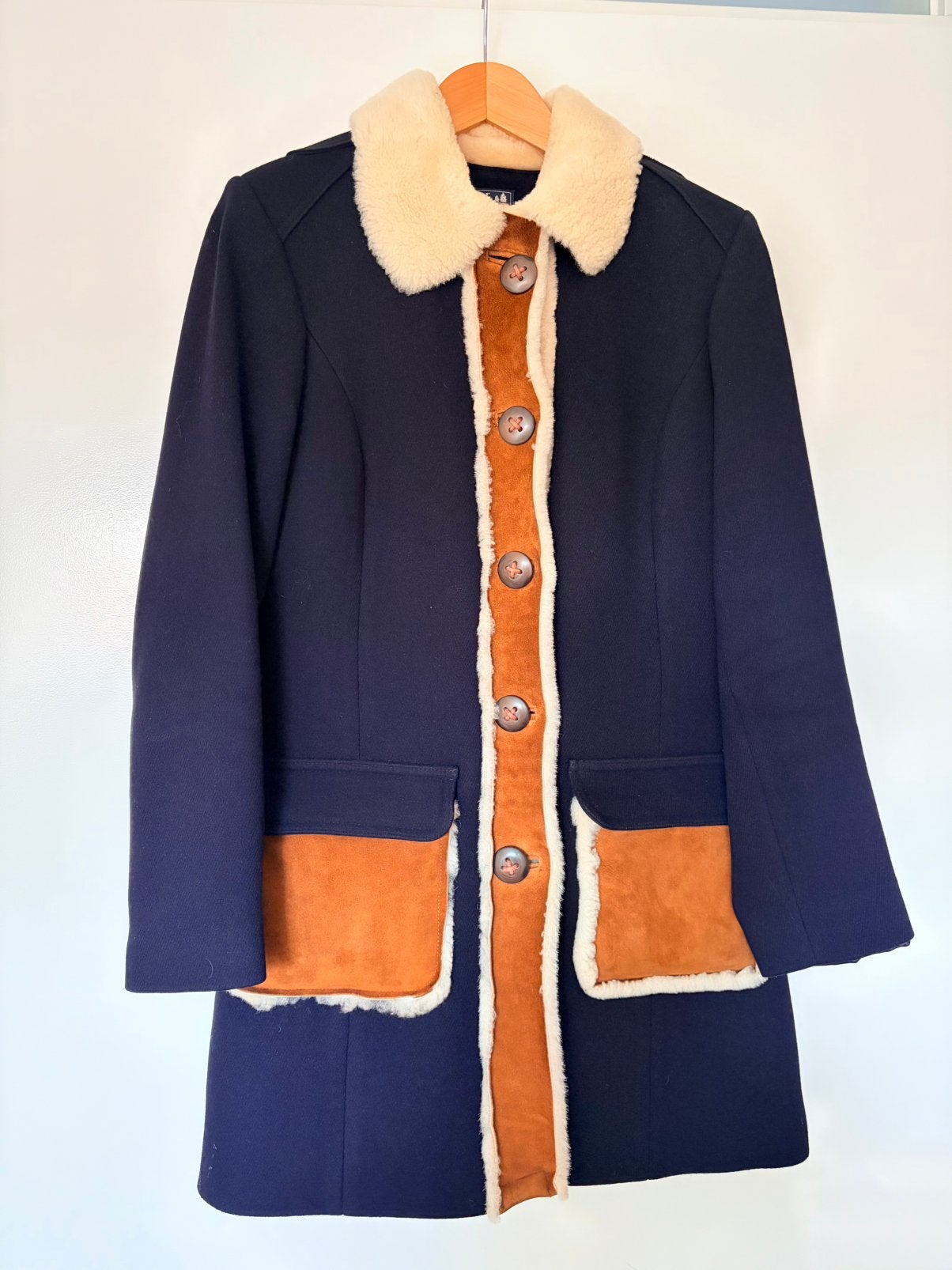 River Woods Wollen Winterjas + Bont & Suède Details M40 ZGAN, Kleding | Dames, Jassen | Winter, Ophalen of Verzenden, Zo goed als nieuw