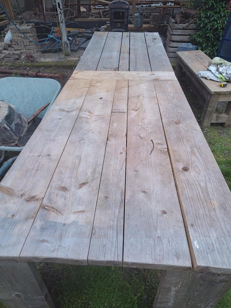 Tuin tafel steigerhout, Tuin en Terras, Tuintafels, Ophalen, Gebruikt, Rechthoekig, Hout