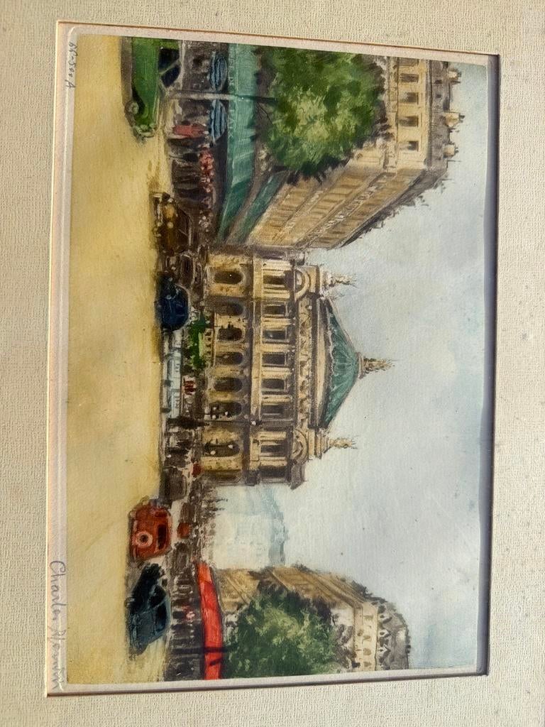 Charles Blondin- Theatre de l’Opera- Ets, 66-500A, Ets, Stadsgezicht, Ophalen of Verzenden, Gesigneerd