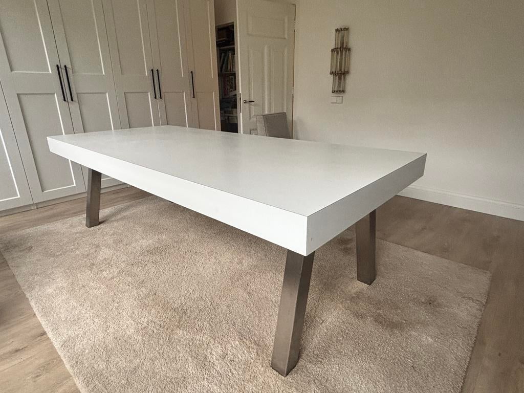Hele grote strakke eettafel / bureau / werktafel, Ophalen, 200 cm of meer, 50 tot 100 cm, Zo goed als nieuw