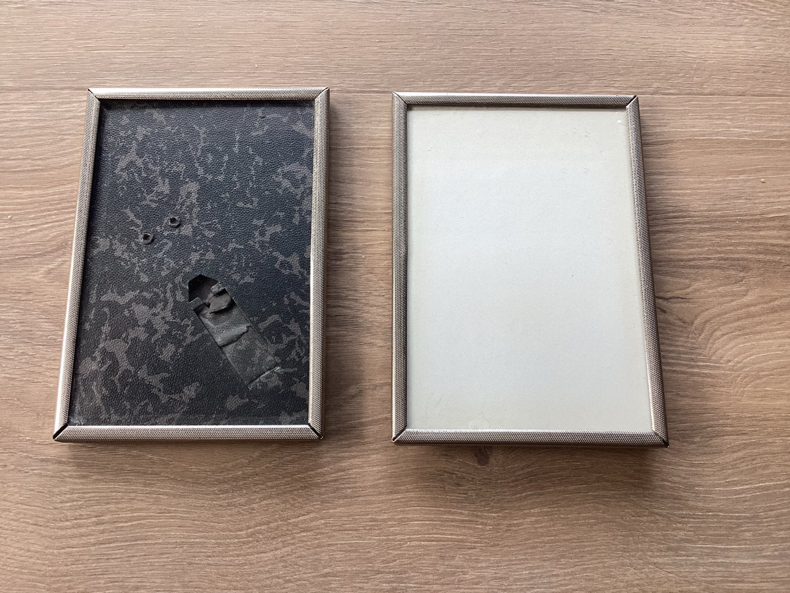 Fotolijstje retro vintage, Gebruikt, Zilver, Met glas, Metaal