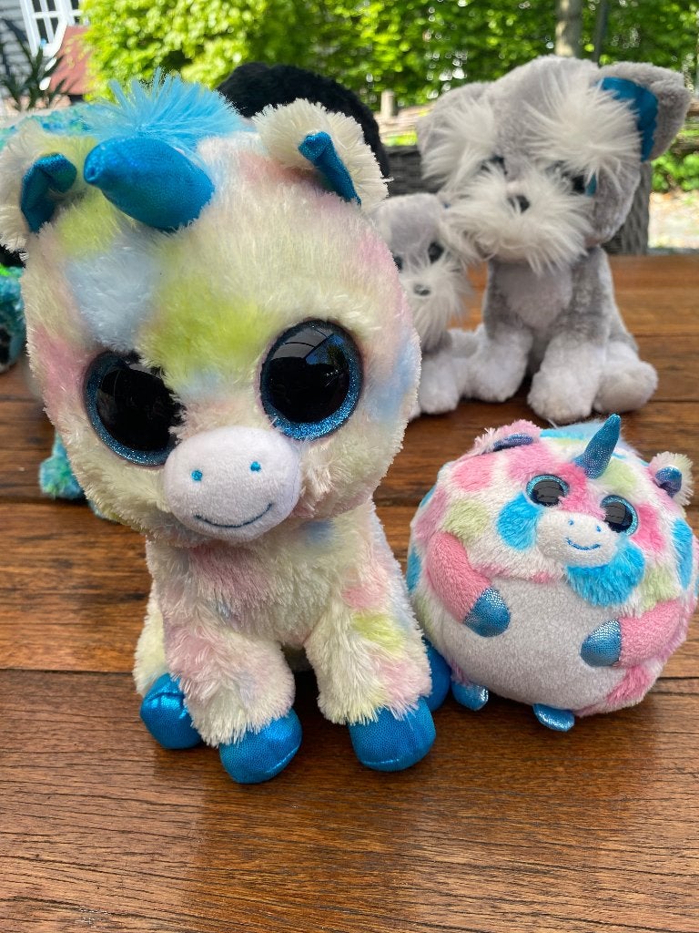 4x unicorn/eenhoorn TY knuffels (met grote ogen), Eenhoorn, Overige karakters, Ophalen of Verzenden, Meerkleurig