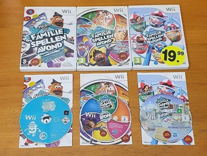 Wii | 3x Hasbro Familie Spellen Avond DEEL 1,2 and 3, Spelcomputers en Games, 3 spelers of meer, Ophalen of Verzenden, Gebruikt