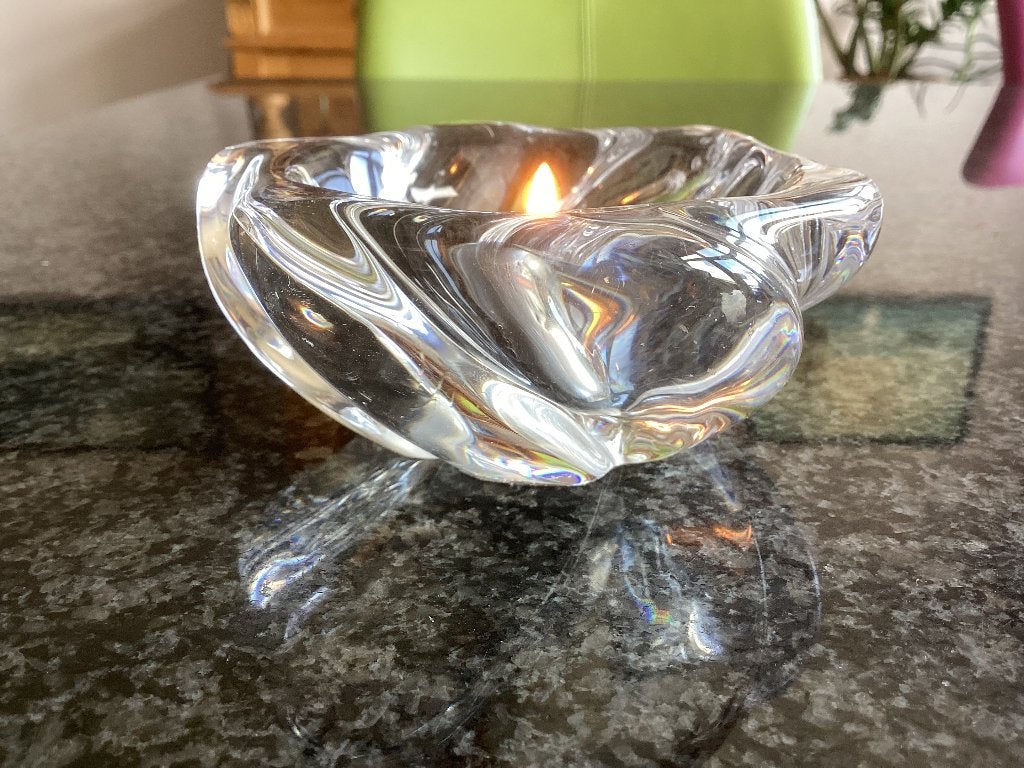 waxinelichthouder, kristal, Daum France, vintage, Ophalen
