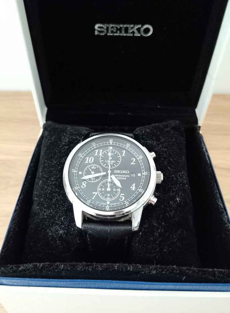 Seiko SNDC33 chronograph, Ophalen, Seiko, Staal, Polshorloge