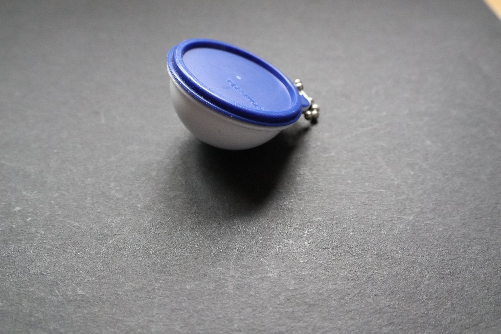 Kleine Tupperware sleutelhanger, Ophalen of Verzenden, Nieuw, Blauw, Overige typen